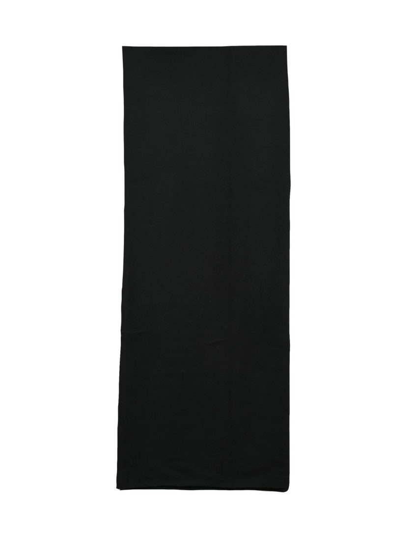 Alpha Studio Black Draping Rectangular Wool-Cashmere Stole