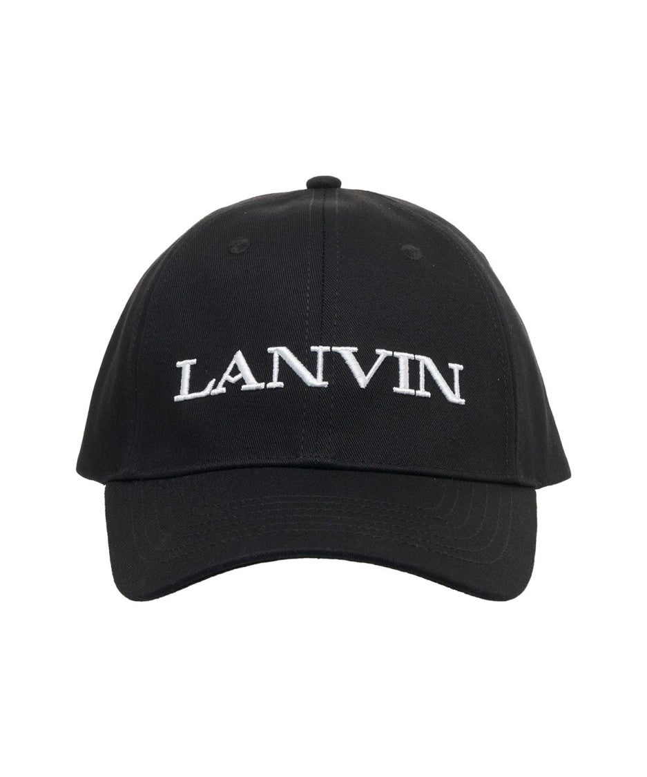 Lanvin Black Baseball Cap With Prominent Logo