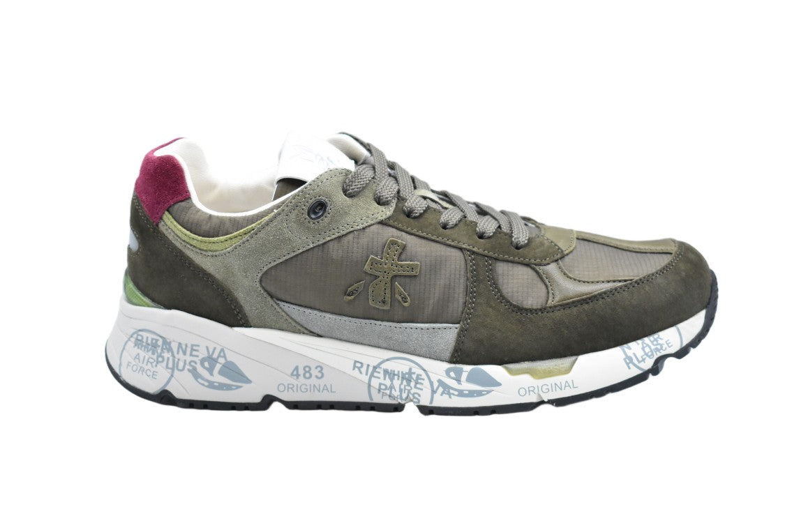 Premiata Green Leather Lining Versatile Performance Shoes