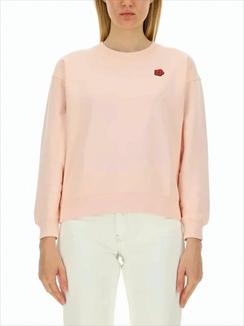 Kenzo Long-Sleeved Pink Top With Embroidered Detail