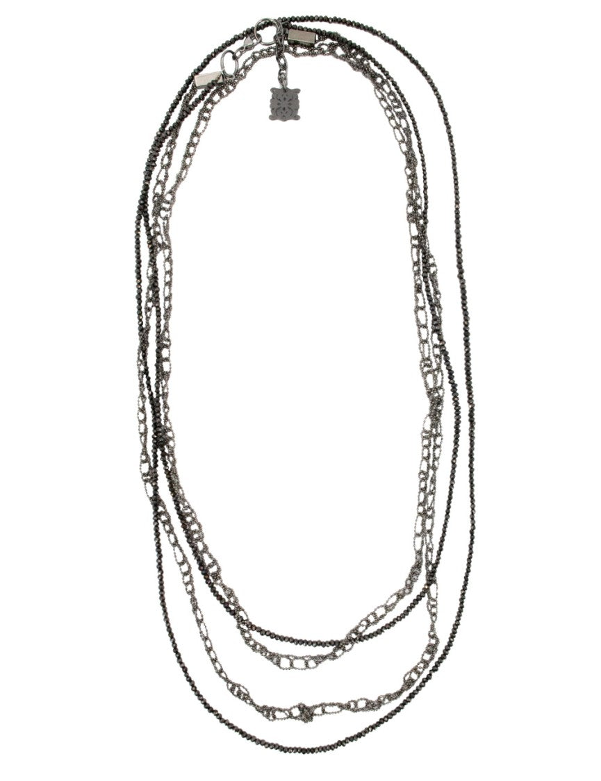 Panicale Layered Diamond-Accented Necklace With Unique Chain Motif