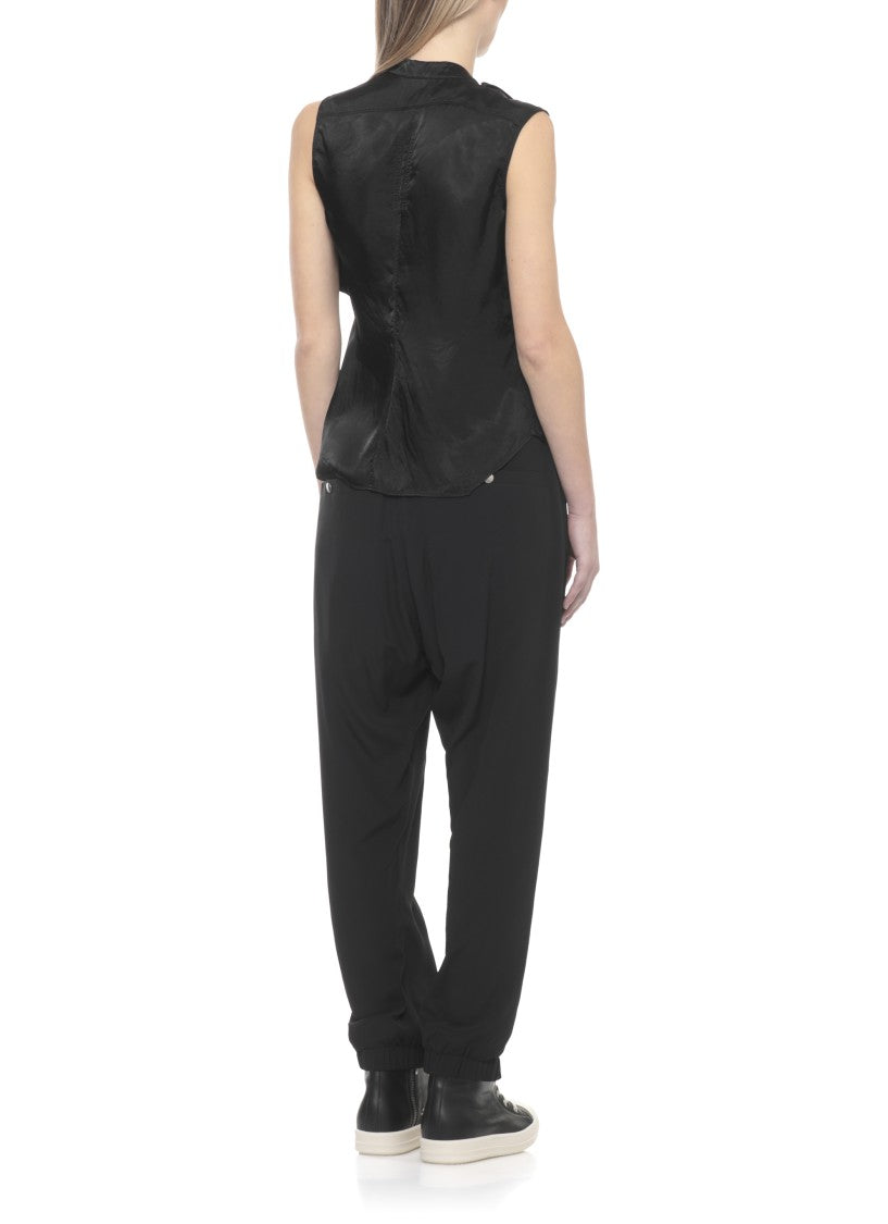 Rick Owens Black Sl Island Asymmetric Vest