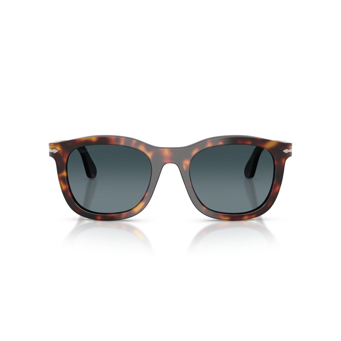 Persol 0Po3395s Tortoiseshell Square Frame Sunglasses With Refined Metallic Detail
