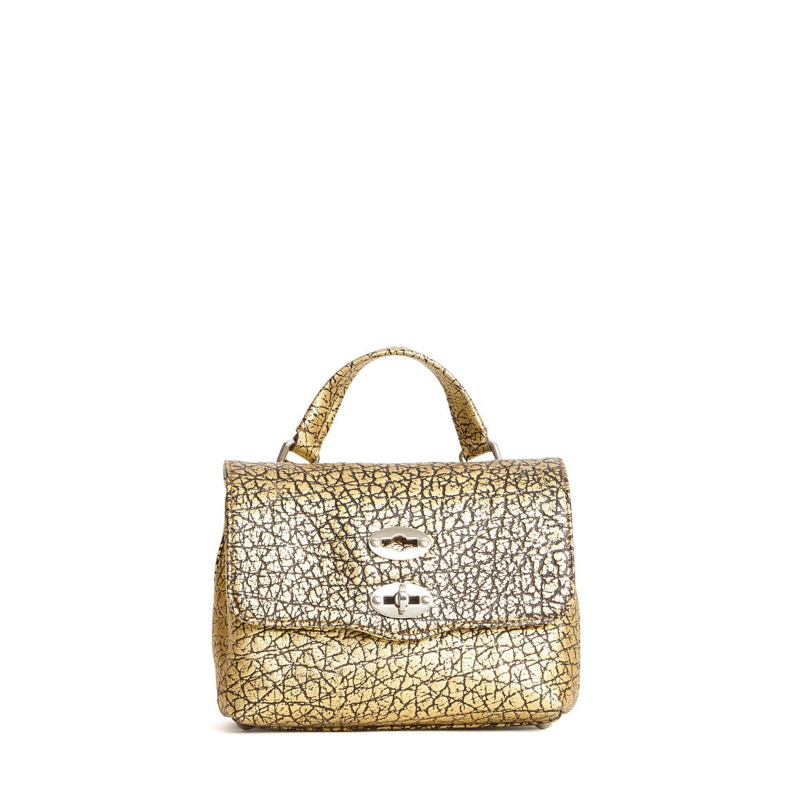 Zanellato Compact Structured Burgundy Shoulder Bag With Turn-Lock Closure