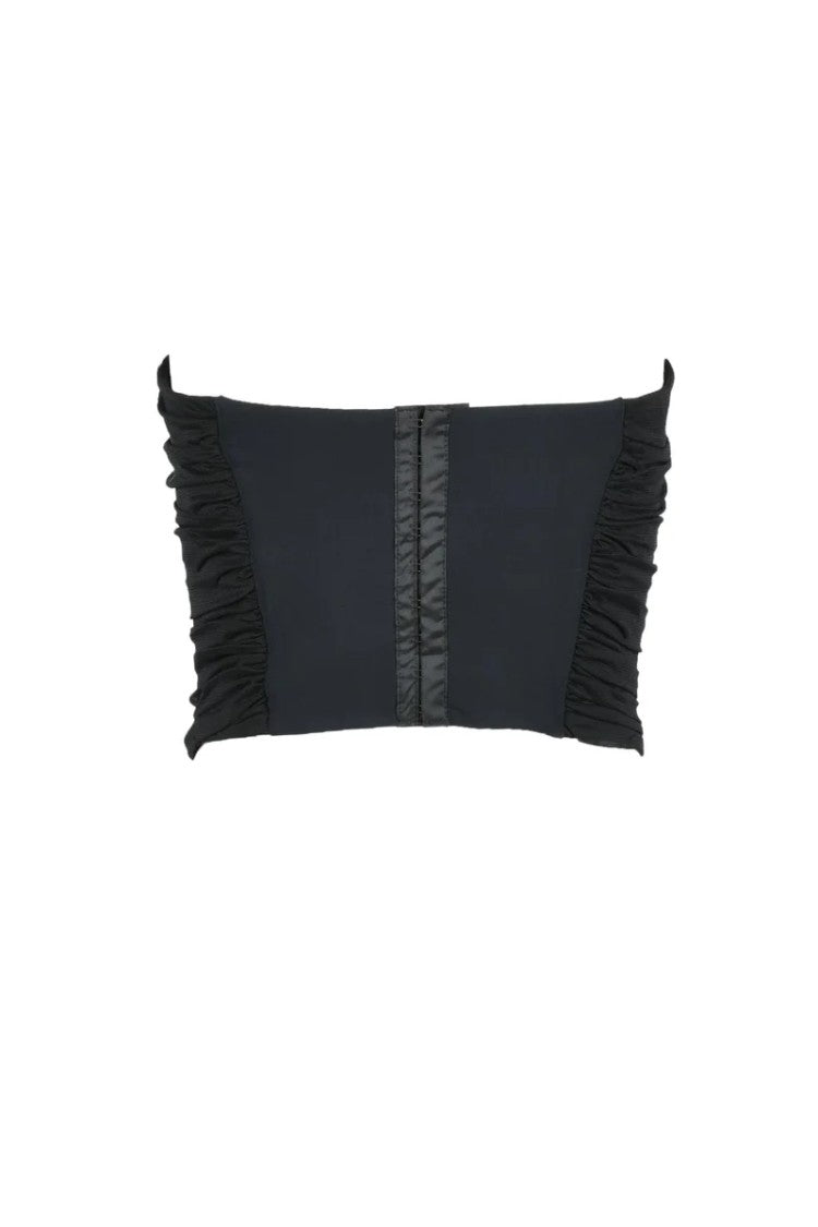 Patrizia Pepe Sera Tulle Bustier Top - Black