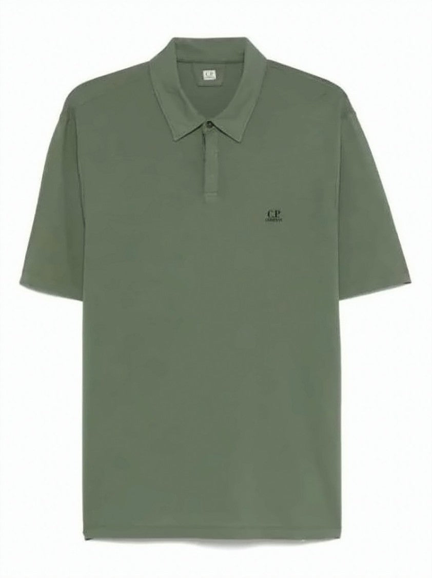 C.P. Company Green Polo Shirt With Classic Collar