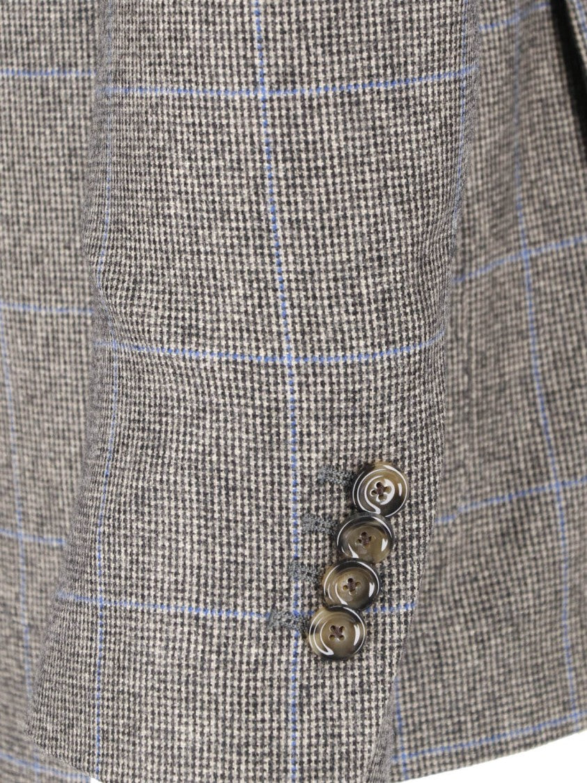 Lardini Grey Wool Pied De Poule Blazer
