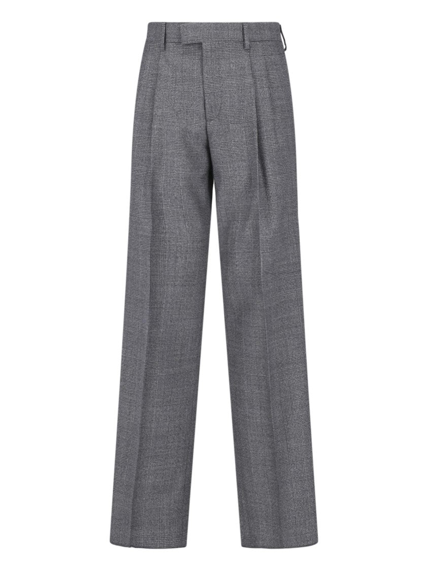 Lardini Grey Virgin Wool Straight-Leg Pants