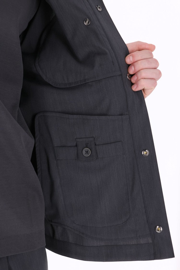Herno Technical Wool Shirt Collar Jacket