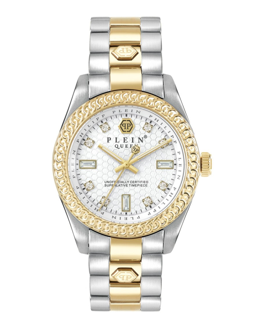 Philipp Plein 36Mm Two-Tone Queen Bracelet Watch With Sunray Dial