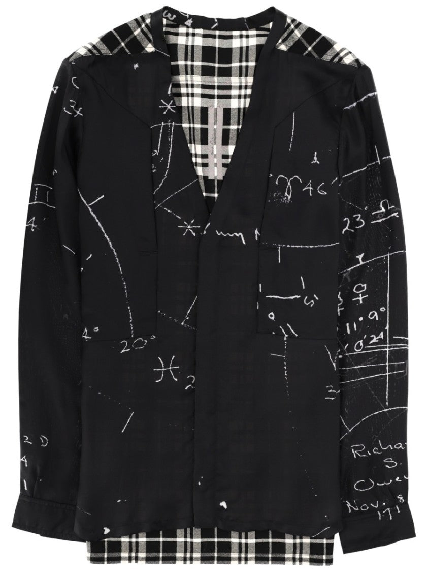 Rick Owens Larry Fogpocket Viscose-Blend Abstract Shirt