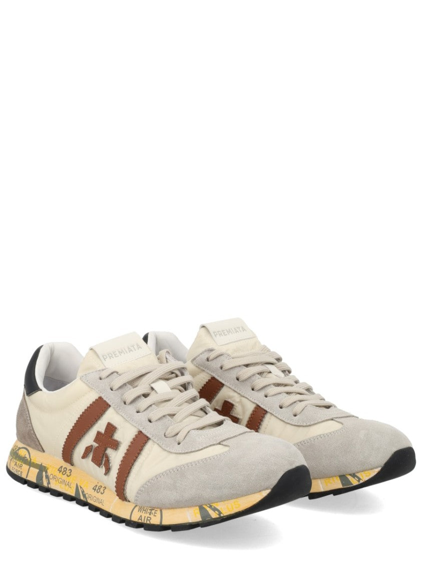 Premiata Beige Lucy Suede Accents Sneakers