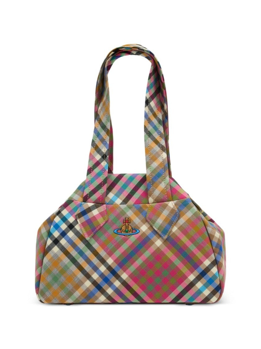 Vivienne Westwood Rectangular Plaid Handbag With Two Handles