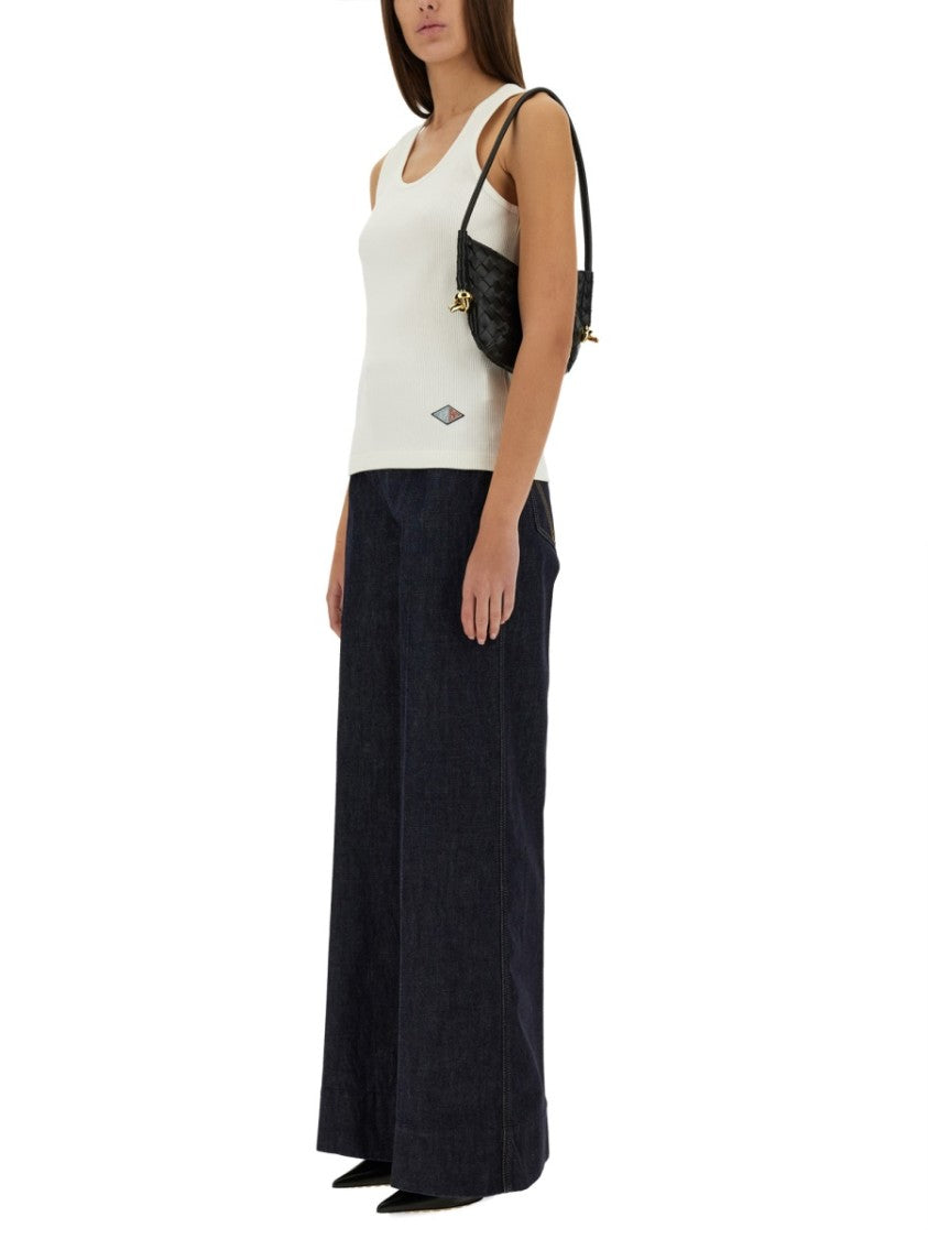 Bottega Veneta Ribbed Texture Cotton Jersey Top With Subtle Detailing