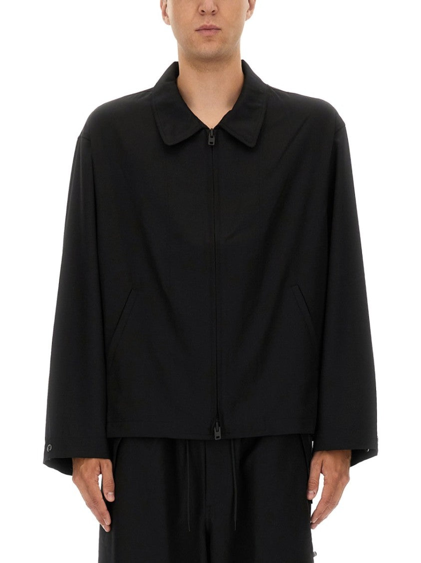 Y-3 Boxy Black Wool Jacket With Minimalist Design