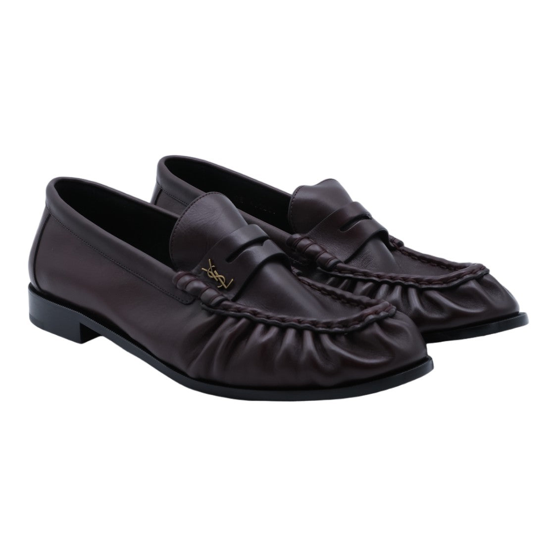 Saint Laurent Loafer-Style Flat Shoes With Gathered Toe Detail