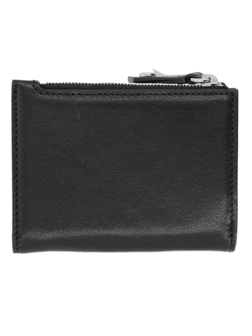 Vivienne Westwood Sleek Rectangular Black Calf Leather Wallet With Zip-Around Closure