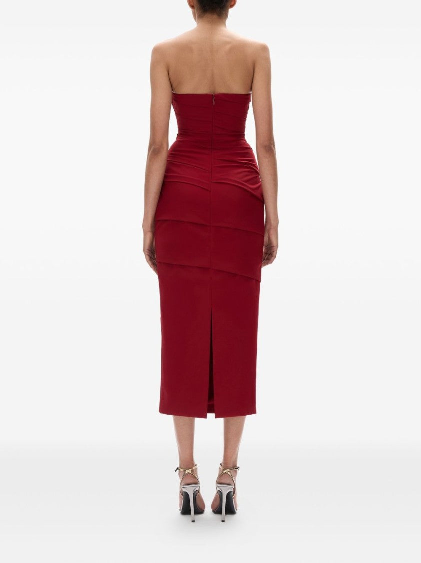 Rachel Gilbert Bordeaux Strapless Dress