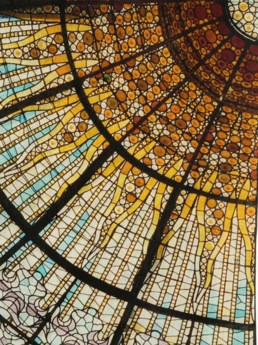 Faliero Sarti Intricate Stained-Glass Pattern Wool-Cashmere Scarf