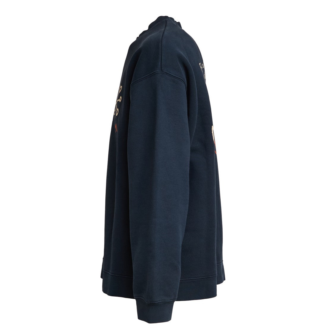 Flower Mountain Navy Crewneck Sweatshirt With Front And Back Graphics