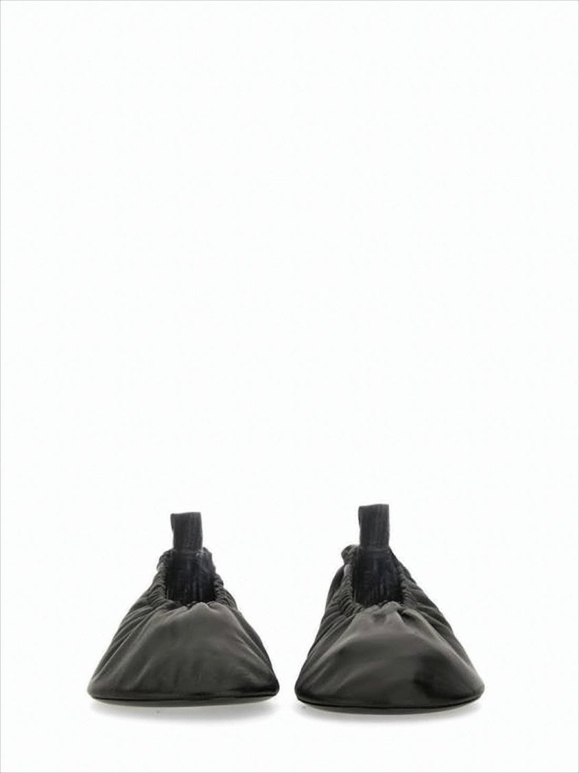 Jil Sander Pointed Toe Black Lambskin Flat Shoes