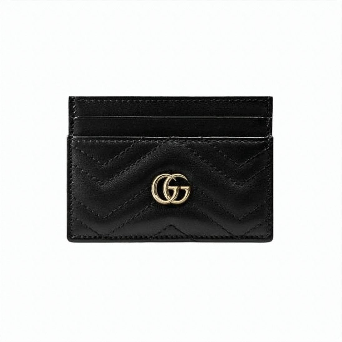 Gucci Quilted Leather Cardholder With Double-G Logo Accents
