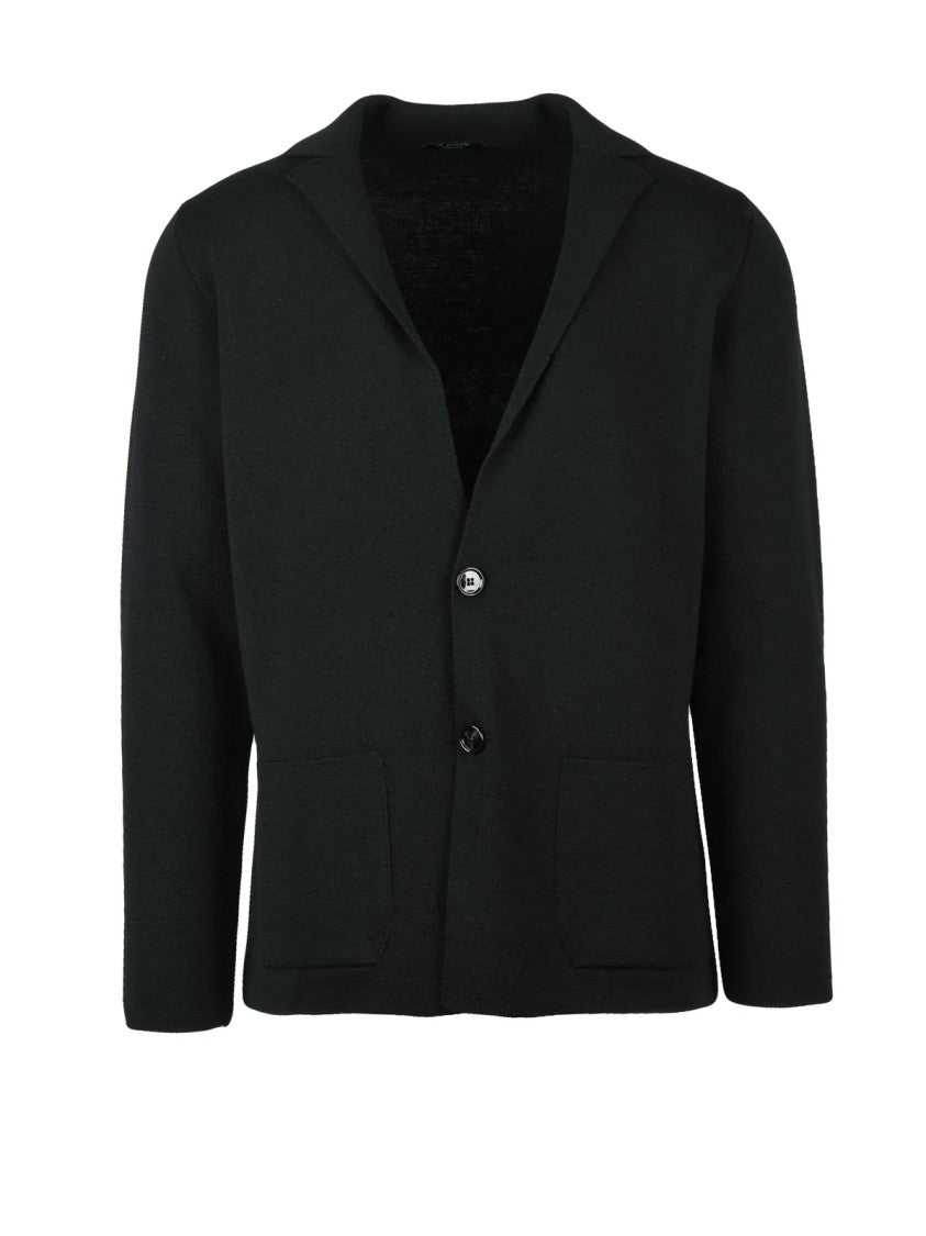 La Qualite' Depuis 1970* Black Wool Acrylic Men's Wool Acrylic Jacket