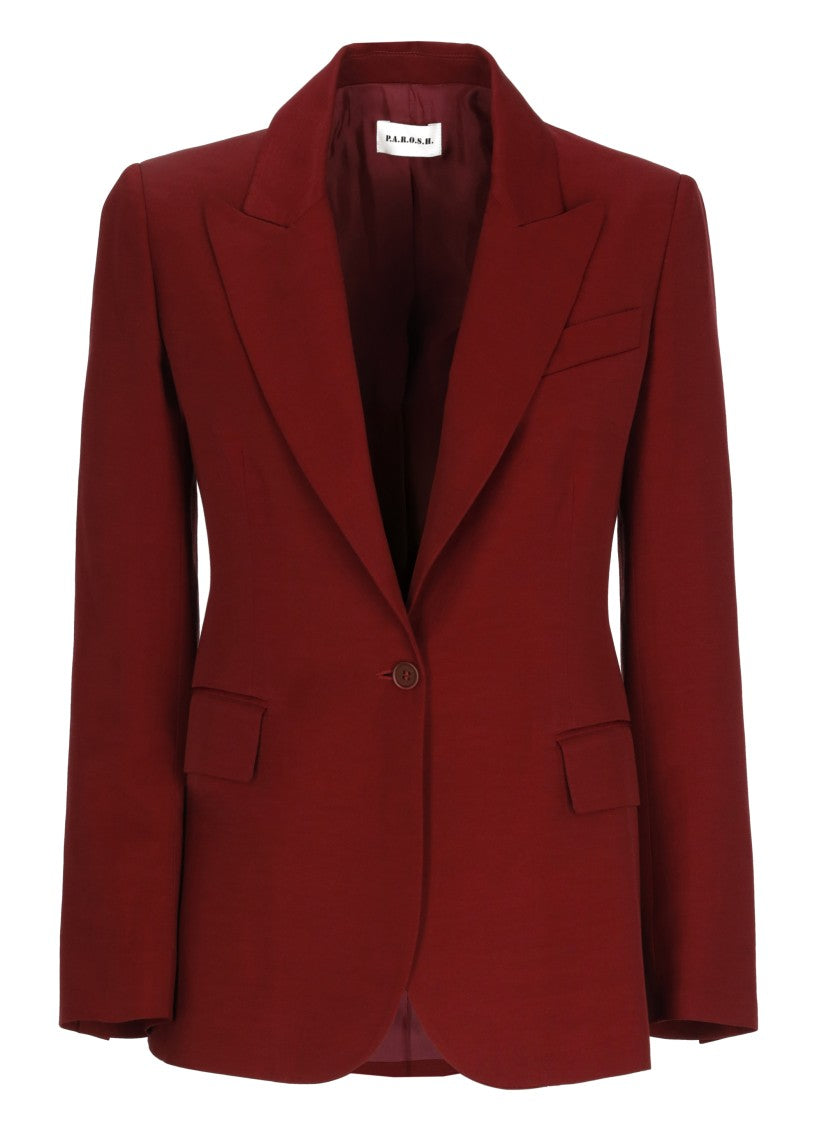 Parosh Bordeaux Raisa26 Peak Lapel Blazer