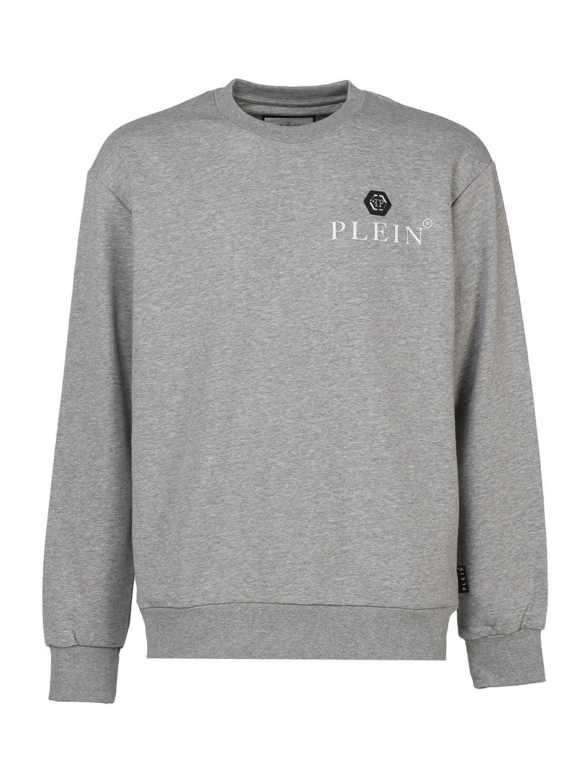 Philipp Plein Long Sleeve Crew Neck Sweatshirt With Subtle Hexagon Logo