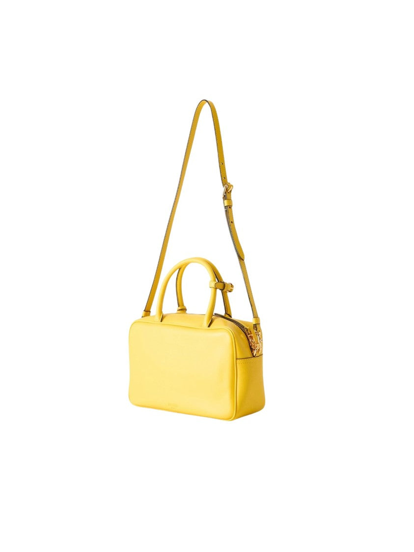 Moschino Structured Shoulder Bag With Smiling Face Motif And Gold Hardware