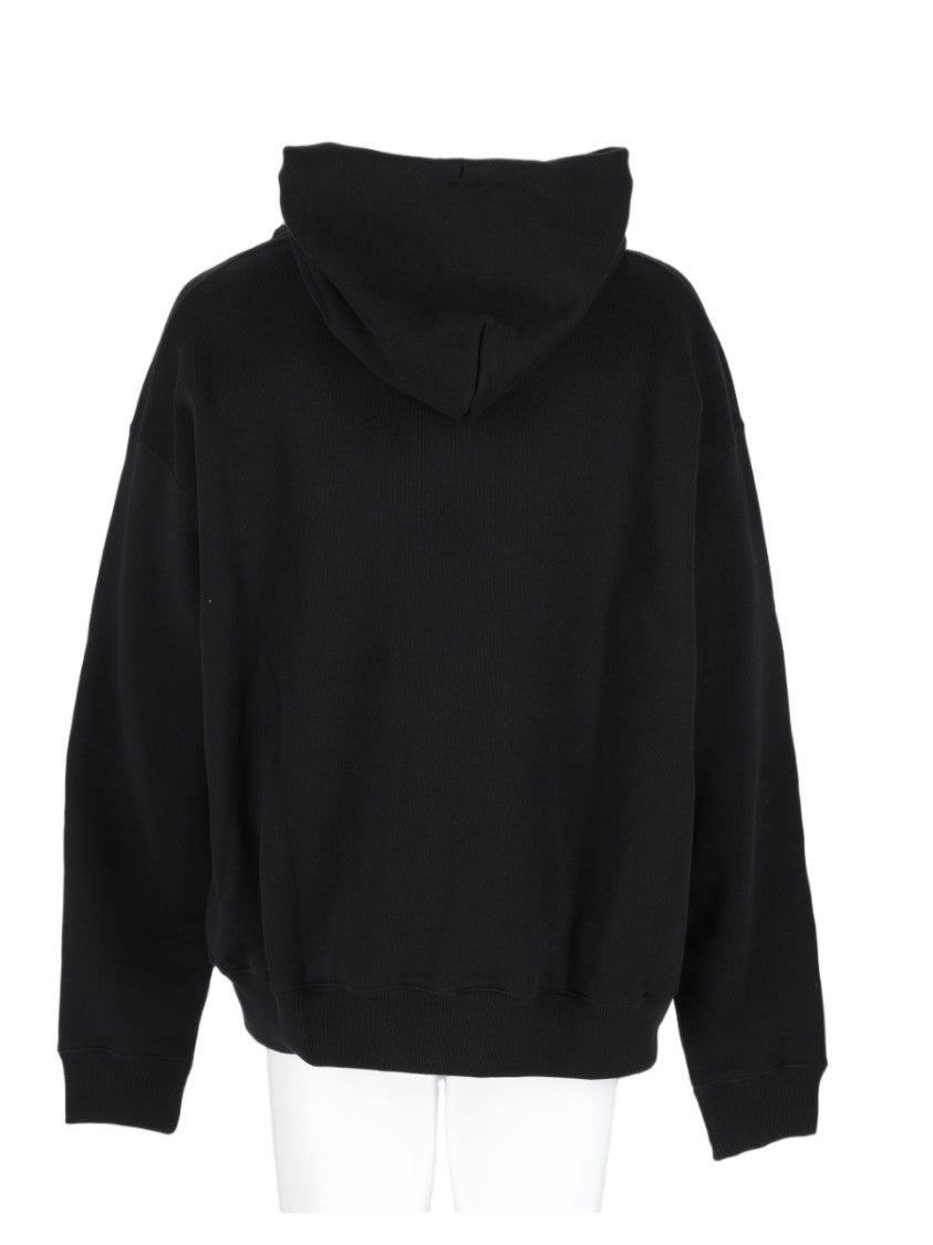 Off-White Black Cotton Graphic Logo Hoodie