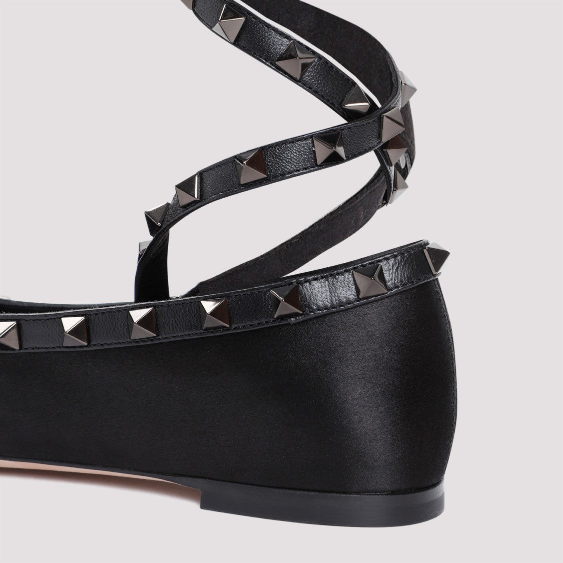 Valentino Black Satin Ballerina Flats