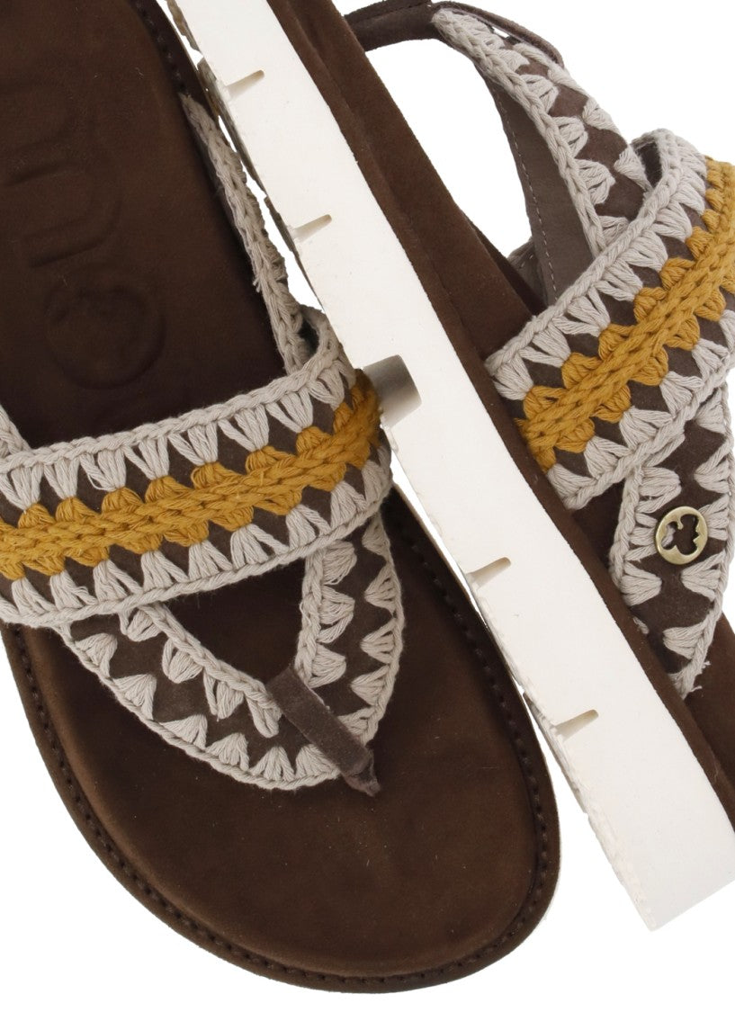 Mou Brown Bio Tone On Tone Sandals