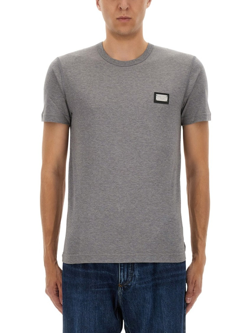Dolce & Gabbana Cotton T-Shirt With Subtle Logo Plaque
