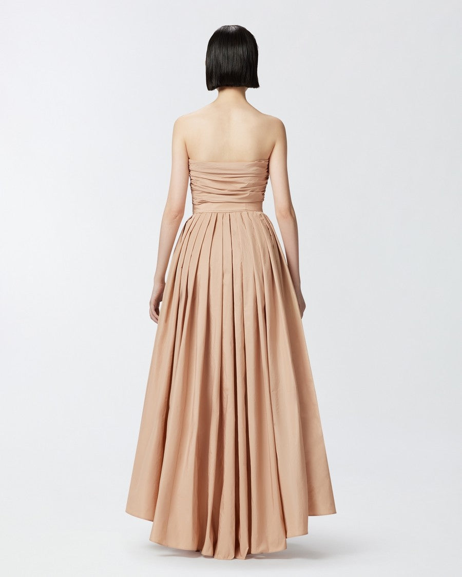 Pinko Pink Polyester Strapless Maxi Dress