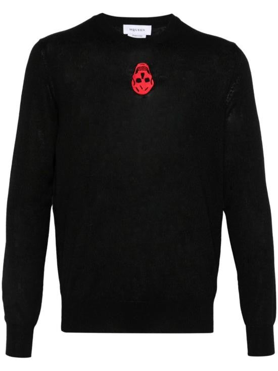 Alexander Mcqueen Long-Sleeve Knit Top With Ribbed Cuffs