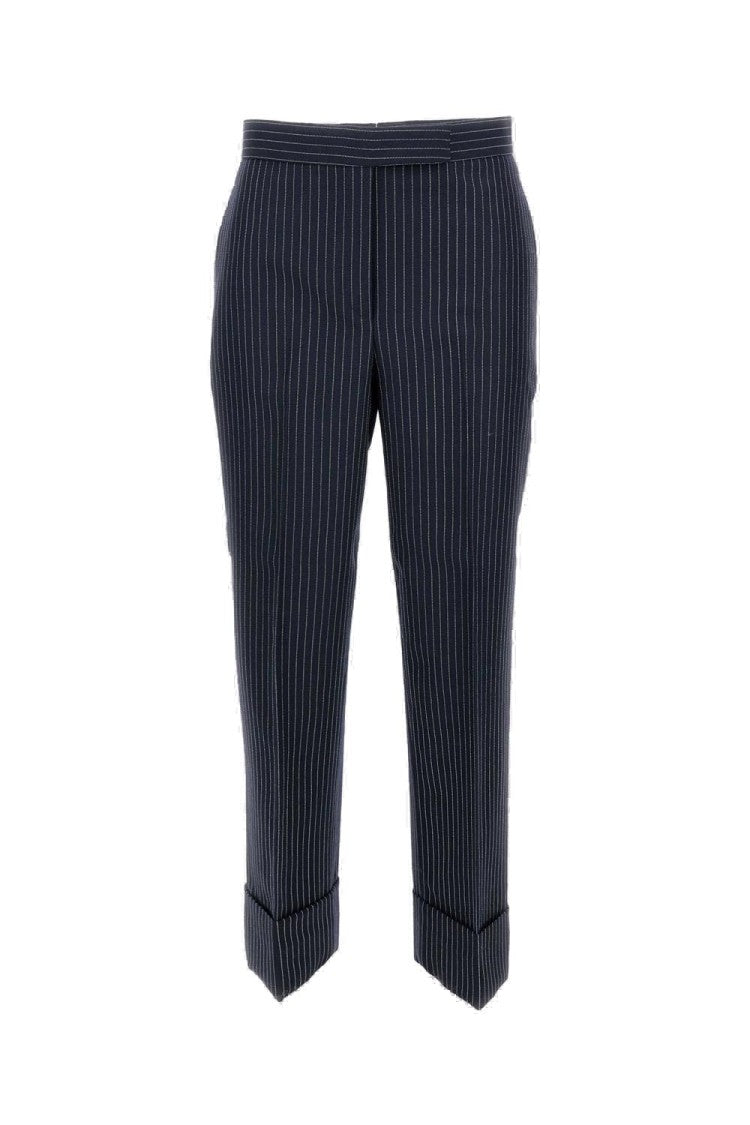 Thom Browne Tailored Pinstripe Trousers With Back Strap
