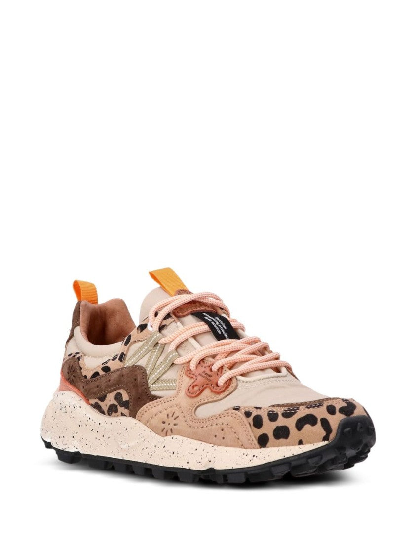 Flower Mountain Sole Sneakers With Leopard Print