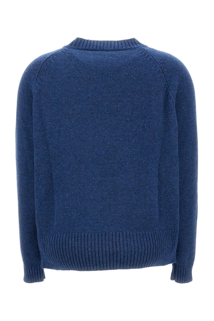 Live Ribbed Trim Crew Neck Cashmere Sweater