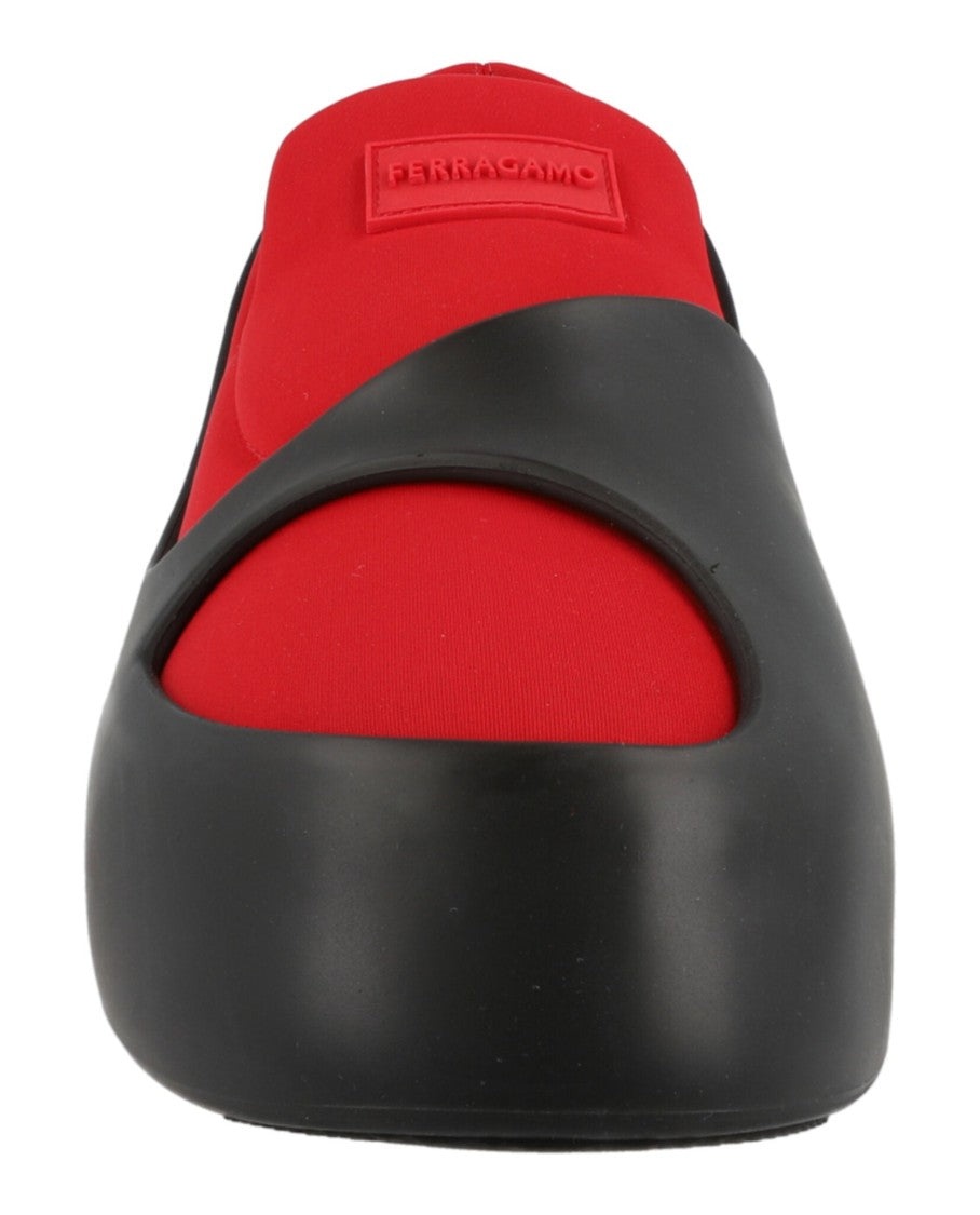Ferragamo Lunar Paneled Slip-On Sneakers