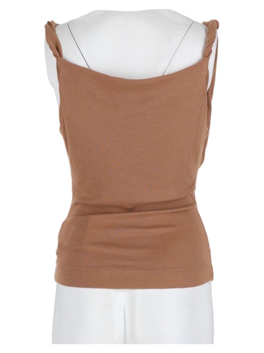 Vivienne Westwood Brown Cowl Neck Viscose-Blend Tank Top