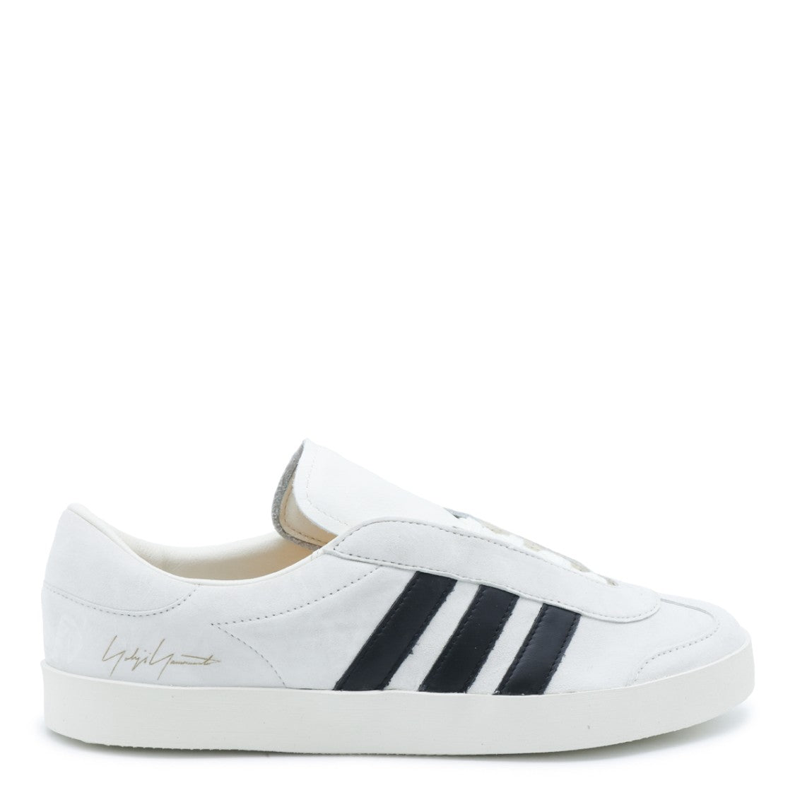 Y-3 White Gazelle Drawstring Laces Leather Sneakers