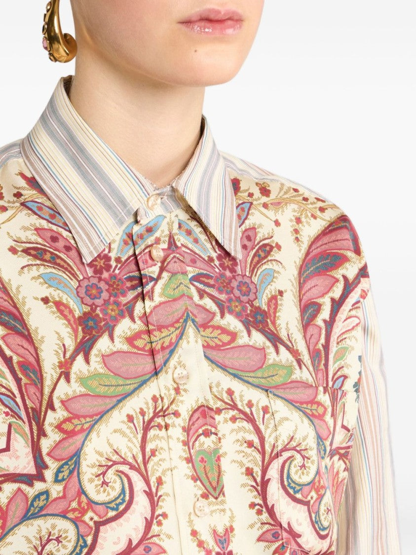 Etro Multicolored Paisley And Floral Pattern Shirt
