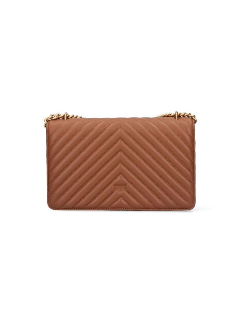 Pinko Structured Brown Handbag With Versatile Carrying Options