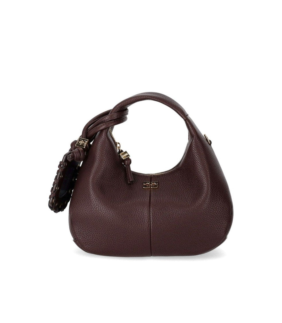 Ganni Chicory Coffee Mini Hobo Bag