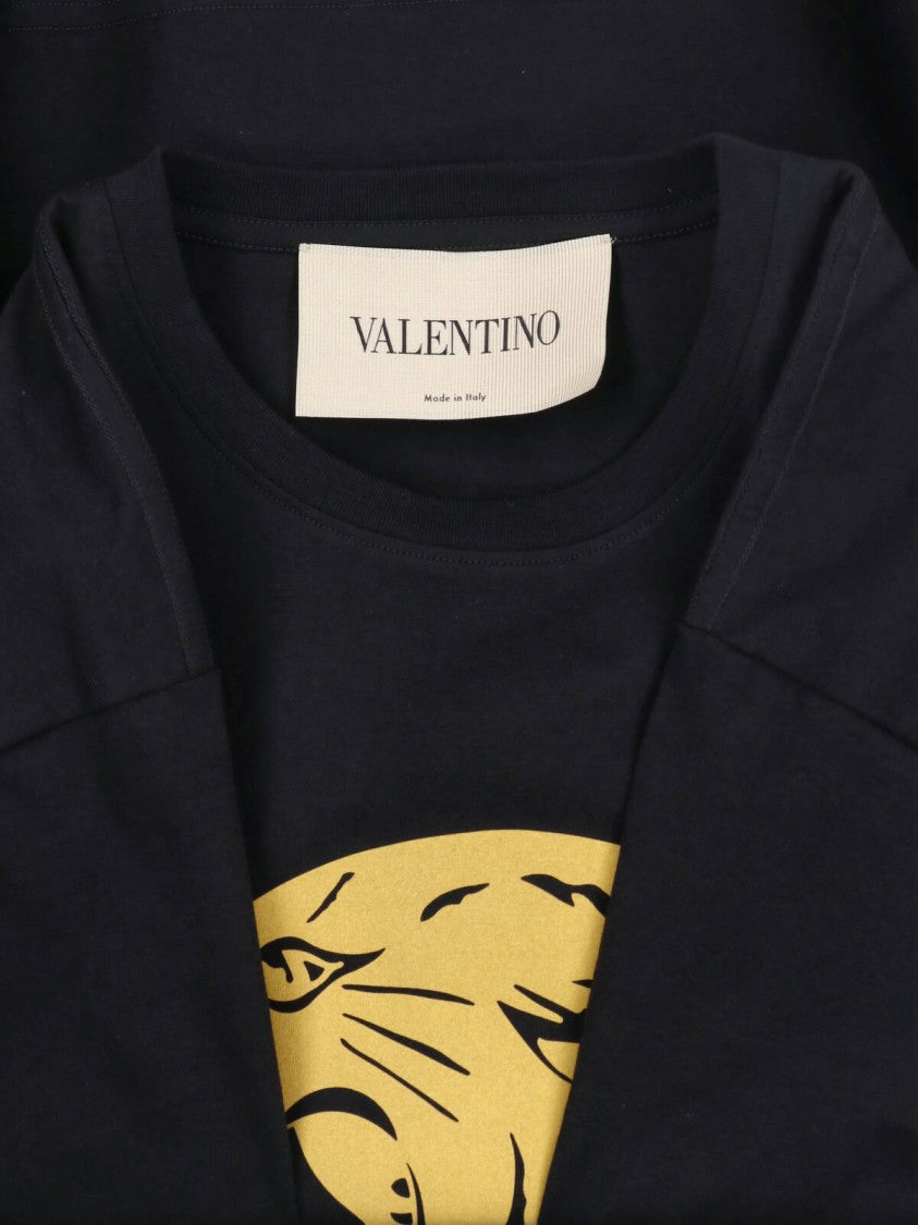Valentino Black Panther Crewneck Cotton T-Shirt