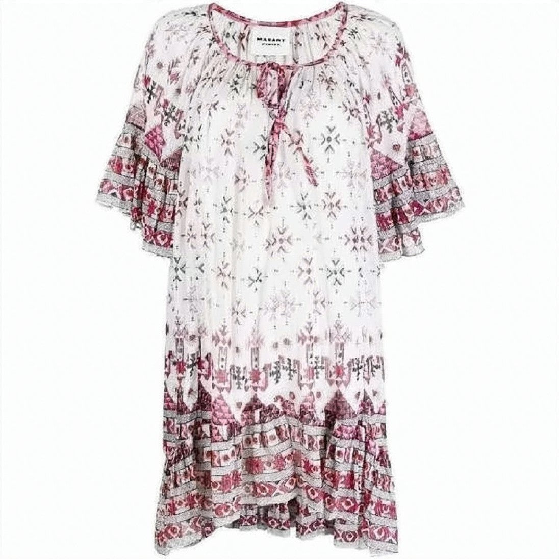 Isabel Marant Floral Print Midi Dress With Tie Detail