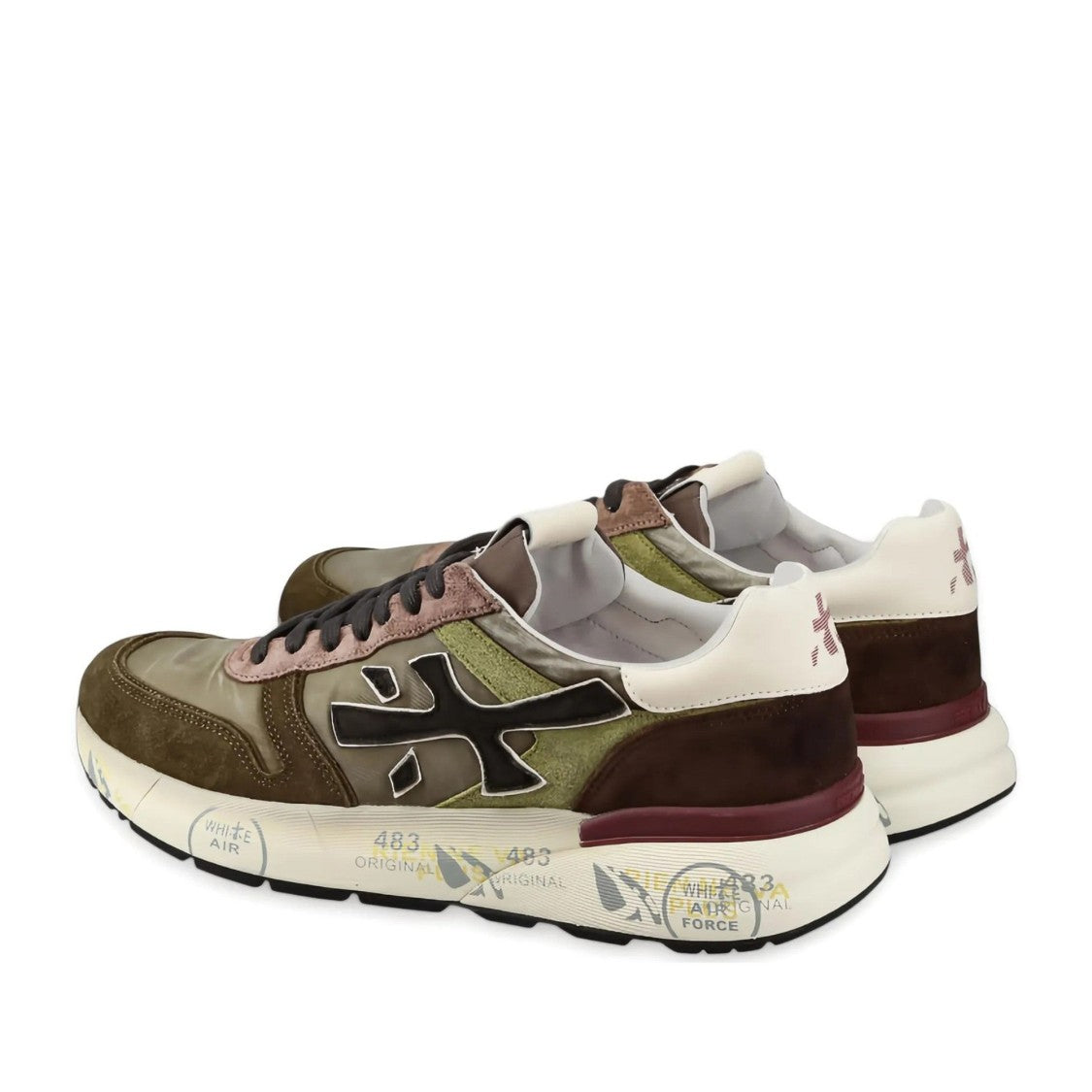 Premiata Brown Mick Leather Graphic Sole Sneakers