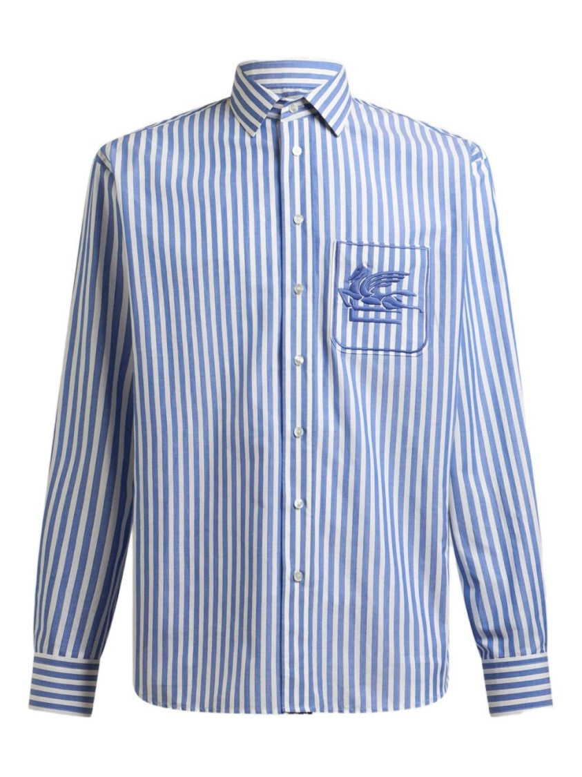 Etro Long-Sleeve Striped Shirt With Chest Pocket