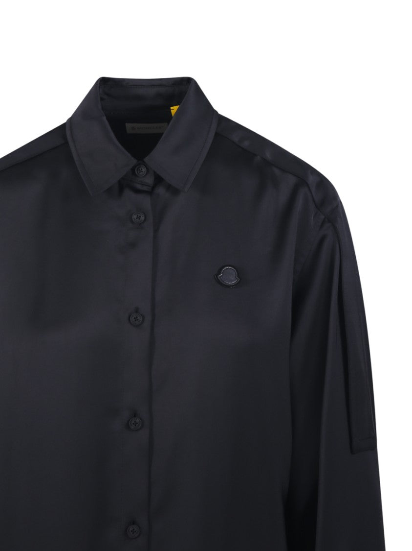 Moncler Genius X Edward Enninful Button-Down Shirt With Smooth Finish And Emblem Detail